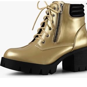 NEW! Perphy Platform Ankle Boots Lace Up Chunky Heel Combat Boots for Women